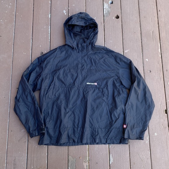 Element Other - Vintage Element Skateboards Hooded Anorak Jacket Windbreaker Black XL Parka